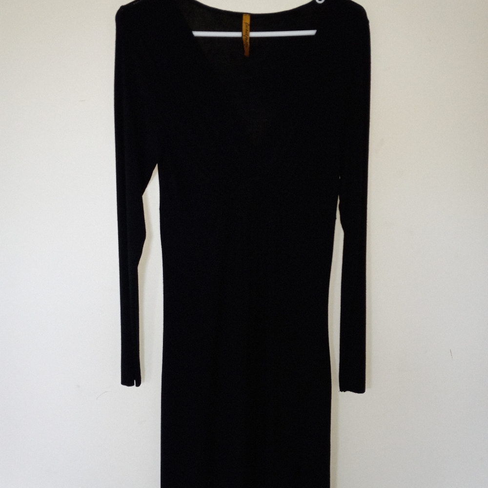Slimming Black mid length dress. EUC!